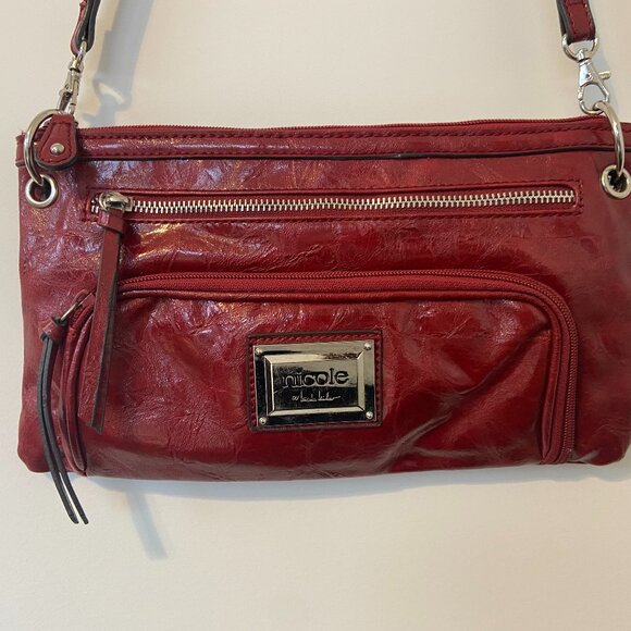 Nicole by Nicole Miller Shiny Red Cross Body Bag - Picture 3 of 16